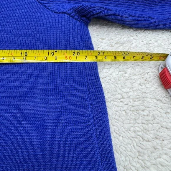 Chico's Women's Blue Knit Jacket Open Front Zipper Accents Ribbed, Size 2 /US L - Picture 8 of 8